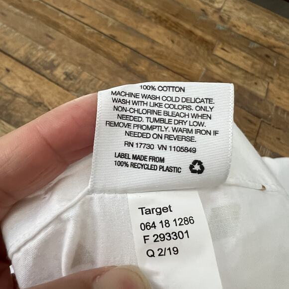 Room Essentials Shower Curtain White & Gold Diamond 70.5x69 in 100% Cotton - Picture 5 of 7